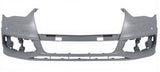 Audi A3 5 Door Hatchback 2012-2016 Front Bumper With Sensor Holes With Wash Jet Holes No Park Assist Holes (Fits S-Line Models Only) Primed