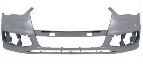 Audi A3 5 Door Hatchback 2012-2016 Front Bumper With Sensor Holes With Wash Jet Holes No Park Assist Holes (Fits S-Line Models Only) Primed