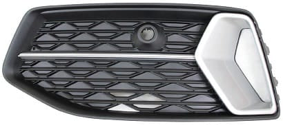 Audi A6 Estate 2018-2025 Front Bumper Grille Outer Section With Sensor Hole With Silver Trim (Fits Sport Models Only) Passenger Side L