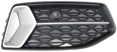 Audi A6 Saloon 2018-2025 Front Bumper Grille Outer Section With Sensor Hole With Silver Trim (Fits Sport Models Only) Driver Side R