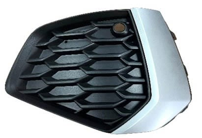 Audi A3 Saloon 2020-2024 Front Bumper Grille Outer Section With Sensor Hole With Silver Trim (Fits S-Line Models Only) Passenger Side L
