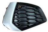 Audi A3 5 Door Hatchback 2020-2024 Front Bumper Grille Outer Section With Sensor Hole With Silver Trim (Fits S-Line Models Only) Driver Side R