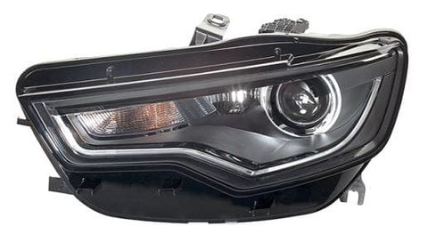 Audi A6 Saloon 2011-2014 Headlamp Bi-Xenon D3S With LED Daytime Running Lamp With Cornering Lamp Black Passenger Side L