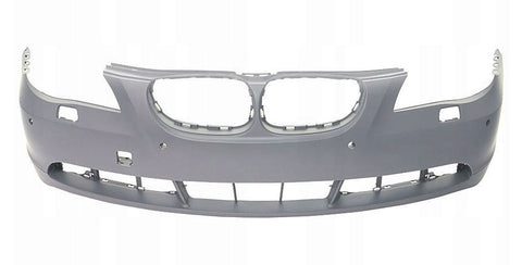 BMW 5 Series Saloon 2003-2007 Front Bumper With Sensor Holes With Wash Jet Holes (Not M5 or M-Sport Models) Primed 