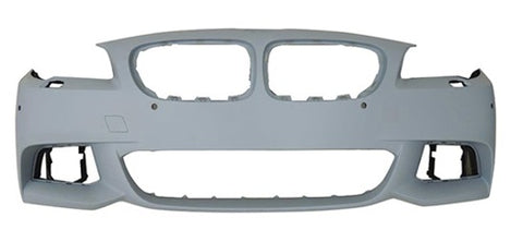 BMW 5 Series Saloon 2013-2017 Front Bumper With Sensor Holes With Wash Jet Holes (Active Hybrid & M-Sport Models) Primed 