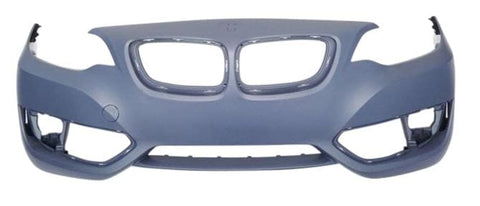 BMW 2 Series Coupe 2013-2018 Front Bumper No Sensor Holes No Wash Jet Holes No Park Assist Holes (Fits SE & Sport & Luxury Models Only) Primed