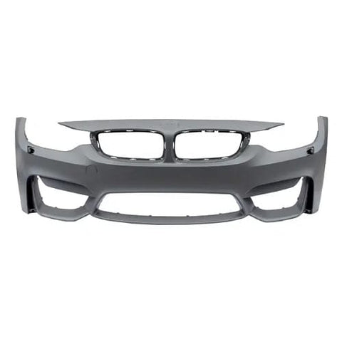 BMW 4 Series Coupe 2017-2020 Front Bumper No Sensor Holes With Wash Jet Holes No Park Assist Holes No Camera Hole (Fits M4 Models) Primed