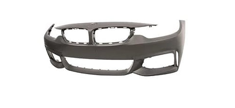 BMW 4 Series Cabriolet 2014-2017 Front Bumper No Sensor Holes No Wash Jet Holes No Park Assist Holes No Camera Hole (Fits M-Sport Models Only) Primed