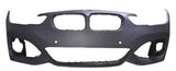 BMW 1 Series 5 Door Hatchback 2015-2019 Front Bumper With Sensor Holes No Wash Jet Holes No Park Assist Holes (With Template To Drill Holes) M-Sport Models - Primed 