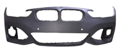 BMW 1 Series 5 Door Hatchback 2015-2019 Front Bumper With Sensor Holes No Wash Jet Holes No Park Assist Holes (With Template To Drill Holes) M-Sport Models - Primed 
