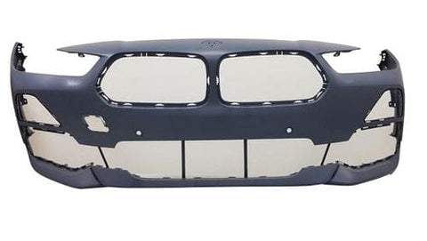 BMW X2 Estate 2018-2024 Front Bumper No Wash Jets No Sensor Holes (With Template To Drill Park Assist) - Primed
