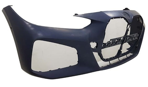 BMW 4 Series Gran Coupe 2021-2024 Front Bumper No Sensor Holes With Park Assist Holes (Fits M-Sport Models Only) Primed