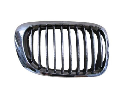BMW 3 Series Coupe 1998-2003 Front Grille With Black and Chrome Slats Chrome Surround Driver Side R
