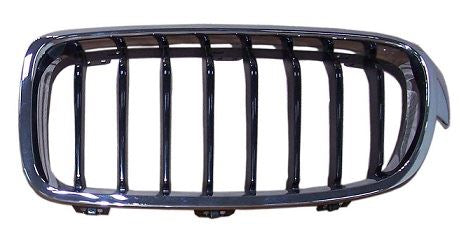 BMW 3 Series 4 Door Saloon 2012-2015 Front Grille Black Slats With Chrome Surround (Fits M-Sport & Sport Models) Passenger Side L