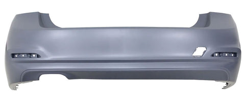 BMW 3 Series 4 Door Saloon 2015-2019 Rear Bumper Double Exhaust Type No Sensor Holes (With Template To Drill Sensors) SE Models Only Primed