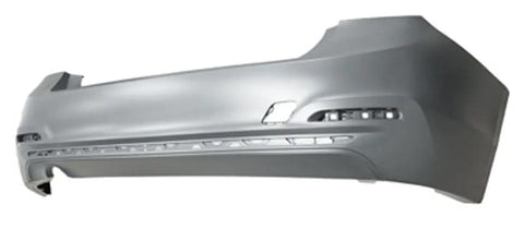 BMW 3 Series 4 Door Saloon 2015-2018 F30 LCI Rear Bumper No Sensor Holes Single Exhaust Type (Fits Sport Models Only) Primed