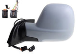 Vauxhall Combo Van 2018-2024 Door Mirror Electric Heated Manual Fold No Blind Spot Assist Primed Cover Passenger Side L