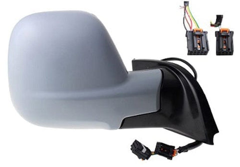 Peugeot Partner Van 2018-2024 Door Mirror Electric Heated Power Fold No Blind Spot Assist Primed Cover Passenger Side L