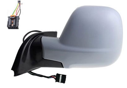 Fiat Doblo Van 2022-2025 Door Mirror Power Fold Electric Type Heated With Blind Spot System No Camera Primed Cover Passenger Side L