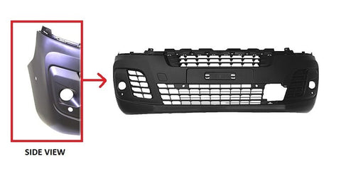 Peugeot Expert Van 2016-2024 Front Bumper With Sensor Holes With Lamp Holes With Blind Spot Holes With Radar Sensor Hole Textured