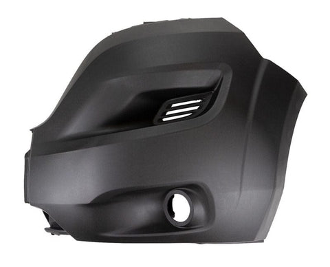 Peugeot Boxer Van 2017-2024 Front Bumper Corner With Lamp Holes No Wheel Arch Extension Black Textured - Passenger Side L