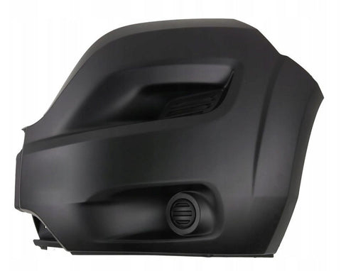 Fiat Ducato Van 2017-2024 Front Bumper Corner No Lamp Hole No Arch Extensions With Integrated Fog Lamp Blank Black Passenger Side L