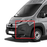 Peugeot Boxer Van 2023- Front Bumper Corner No Sensor Hole No Park Assist Hole With Lamp Hole With Arch Extensions Textured Passenger Side L