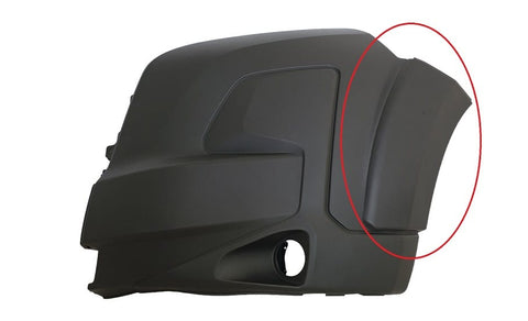 Iveco eSuperJolly Van 2026- Front Bumper Corner No Sensor Hole No Park Assist Hole With Lamp Hole With Arch Extensions Textured Passenger Side L