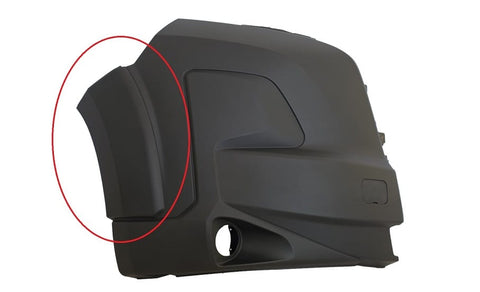 Vauxhall Movano Van 2023- Front Bumper Corner No Sensor Hole No Park Assist Hole With Lamp Hole With Arch Extensions Textured Driver Side R