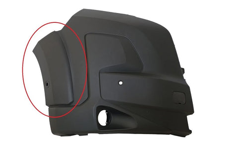Fiat Ducato Van 2024- Front Bumper Corner With Sensor Hole With Park Assist Hole With Lamp Hole With Arch Extensions Textured Driver Side R
