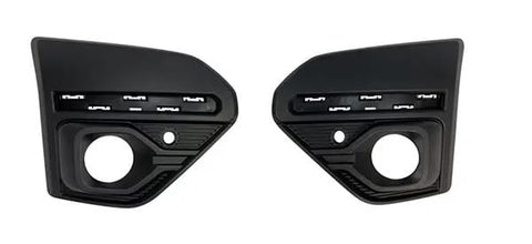 Dacia Sandero Stepway Hatchback 2021- Front Bumper Grille With Lamp Holes Outer Section With Sensor Holes - 2 Piece Set