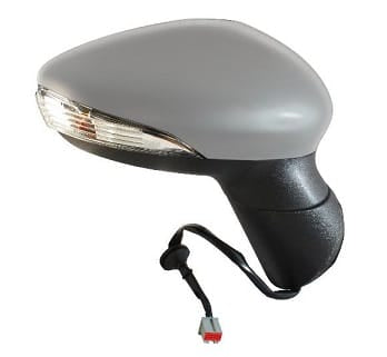 Ford B-Max MPV 2012-2017 Door Mirror Manual Fold Electric Type Heated 6 Pin Connector With Indicator With Primed Cover (Fits Zetec Models) Driver Side R