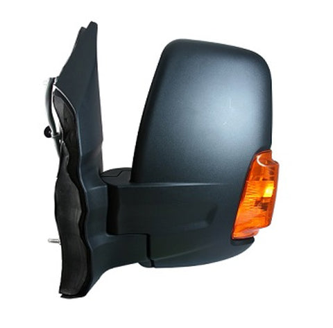 Ford Transit Van 2014-2019 Door Mirror Electric Heated Power Fold Amber Indicator Short Arm - Black Cover Passenger Side L