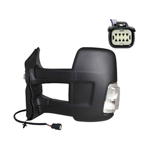 Ford Transit Van 2014-2019 Door Mirror Manual Not Heated With Clear Indicator Long Arm - Black Cover Passenger Side L