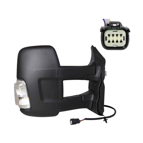 Ford Transit Van 2014-2019 Door Mirror Manual Not Heated With Clear Indicator Long Arm - Black Cover Driver Side R