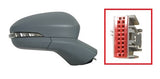 Ford Mondeo Estate 2019-2022 Door Mirror Electric Heated Power Fold 16 Hole 9 Pin Rectangular Connector - Primed Cover Driver Side R