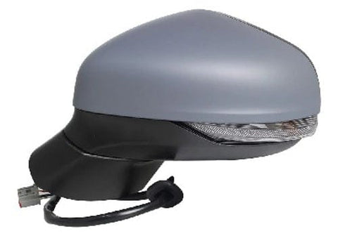 Ford Fiesta 5 Door Hatchback 2017-2022 Door Mirror Electric Heated Power Fold No Blind Spot Assist Primed Cover Passenger Side L