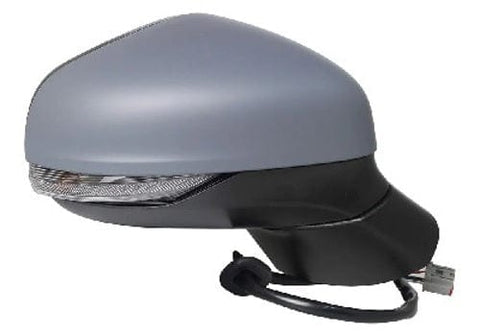 Ford Fiesta 3 Door Hatchback 2022-2024 Door Mirror Electric Heated Power Fold No Blind Spot Assist Primed Cover Driver Side R