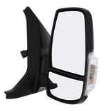 Ford Transit Van 2019- Door Mirror Electric Heated Power Fold No Blind Spot System Short Arm 5w Bulb Type With 12 Hole 8 Pin Connector - Black Cover Driver Side R