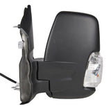 Ford Transit Van 2019- Door Mirror Electric Heated Power Fold With Blind Spot System 16w Bulb Type Short Arm Connector Type : 12 Hole : 10 Pin - Black Cover Passenger Side L