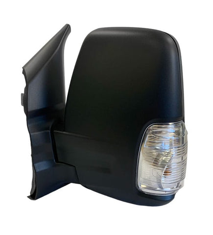 Ford Transit Van 2019- Door Mirror Electric Heated Short Arm Manual Fold 16W Indicator Bulb No Blind Spot Type With Black Cover Passenger Side L