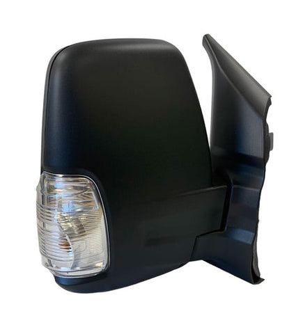 Ford Transit Van 2019- Door Mirror Electric Heated Short Arm Manual Fold 16W Indicator Bulb No Blind Spot Type With Black Cover Driver Side R