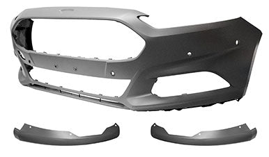 Ford Mondeo Hatchback 2015-2019 Front Bumper No Wash Jets With Sensor Holes With Park Assist Holes (With Template To Drill Wash) - Primed