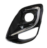 Ford Puma Hatchback 2019-2024 Front Bumper Grille Outer Section With Lamp Hole (Fits Titanium Models Only) Gloss Black With Chrome Trim Passenger Side L