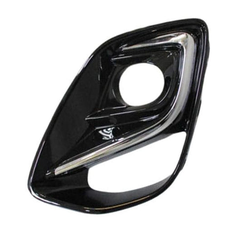 Ford Puma Hatchback 2019-2024 Front Bumper Grille Outer Section With Lamp Hole (Fits Titanium Models Only) Gloss Black With Chrome Trim Passenger Side L