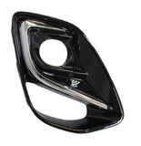 Ford Puma Hatchback 2019-2024 Front Bumper Grille Outer Section With Lamp Hole (Fits Titanium Models Only) Gloss Black With Chrome Trim Driver Side R