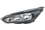 Ford Focus Estate 2014-2018 Headlamp Halogen H7 & H1 With Halogen Daytime Running Lamp (Incudes Motor) Black Passenger Side L