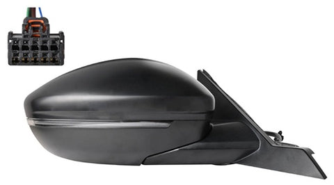 Fiat 600 Hatchback 2024- Door Mirror Power Fold Electric Type Heated No Blind Spot System With Foot Lamp With Indicator Black Cover Driver Side R
