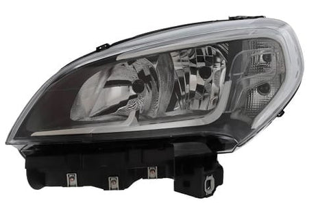 Fiat Doblo Van 2015-2022 Headlamp Halogen Type Black Inner Chrome Surround With Clear Indicator Passenger Side L