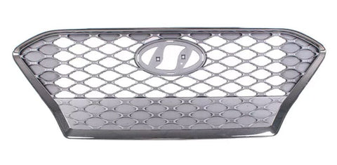 Hyundai Kona Hatchback 2017-2021 Front Grille Silver With Chrome Surround (Not EV Models)